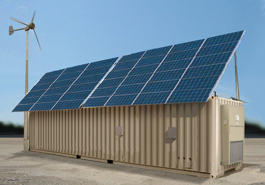 Containers with Roof mounted solar panels